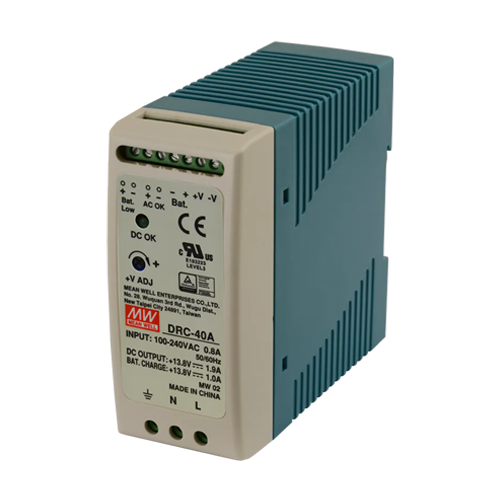 Sursa in comutatie cu back-up, 13.8V / 1.9A, monitorizare, sina DIN - MEAN WELL DRC-40A