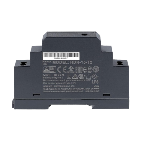 Sursa de alimentare in comutatie, 12V / 1.25A, sina DIN - MEAN WELL HDR-15-12 - imagine 2