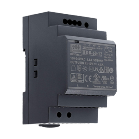 Sursa de alimentare in comutatie, 12V / 4.5A, sina DIN - MEAN WELL HDR-60-12