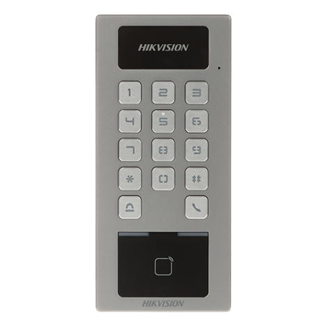 Terminal control acces si interfon cu tastatura, cititor card, Bluetooth, Wi-Fi, Alarma - HIKVISION DS-K1T502DBWX