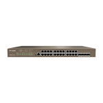 Switch 24 porturi PoE Gigabit, 4 porturi SFP Gigabit, 1 port consola,1U, L3 Management - IP-COM G5328P-24-410W