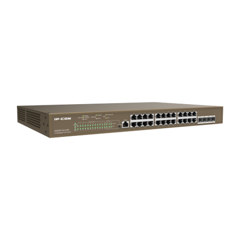 Switch 24 porturi PoE Gigabit, 4 porturi SFP Gigabit, 1 port consola,1U, L3 Management - IP-COM G5328P-24-410W - imagine 3
