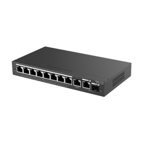 Switch 8 porturi PoE, 1 port RJ45, 1 port SFP, Gigabit, Cloud Management - Ruijie RG-ES210GS-P - imagine 3