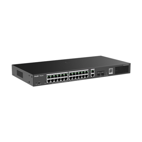 Switch 24 porturi PoE, 2 porturi GE, 2 porturi SFP, Gigabit, Cloud Management - Ruijie RG-ES228GS-P - imagine 2