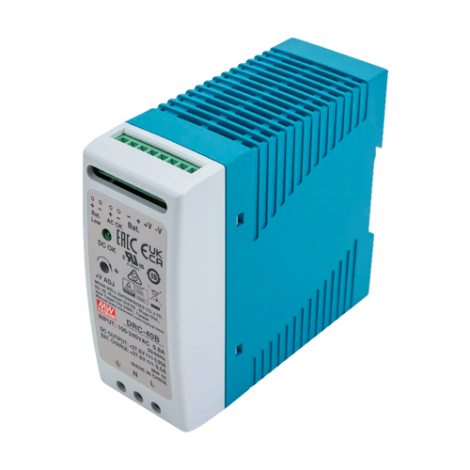 Sursa de alimentare in comutatie, 27.6V / 0.95A + 0.5A, sina DIN, backup - MEAN WELL DRC-40B - imagine 2
