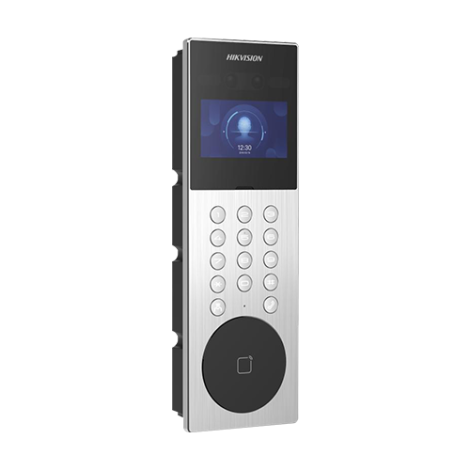 Videointerfon TCP/IP pentru blocuri si spatii birouri, 4.3' touch screen, 2x 2MP, Recunoastere faciala, Card, Alarma - HIKVISION DS-KD9203-ME6 - imagine 3