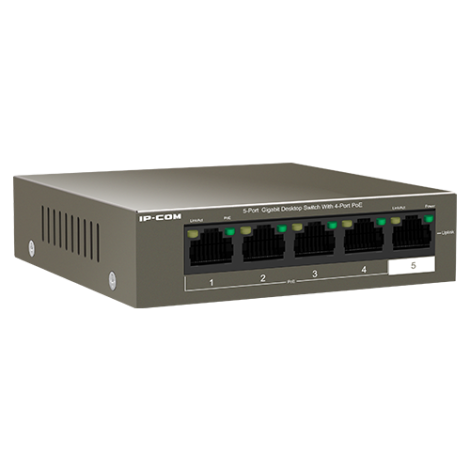 Switch 4 porturi Gigabit PoE, 1 port RJ45 Gigabit - IP-COM G1105P-4-63W - imagine 2