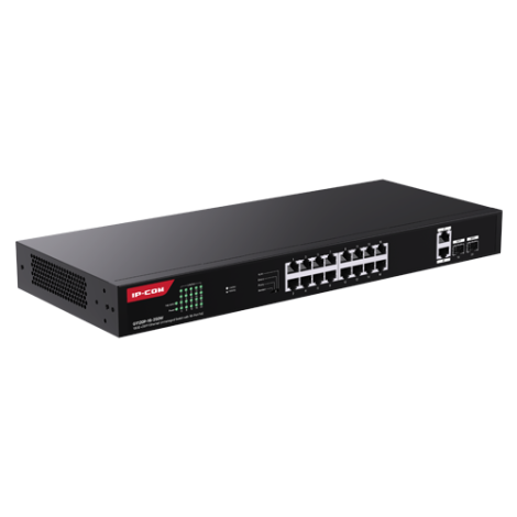 Switch 16 porturi Gigabit PoE, 2 x RJ45 Gigabit Uplink, 2 x SFP Gigabit, 1U - IP-COM G1120P-16-250W - imagine 3