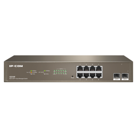 Switch 8 x RJ45 Gigabit, 2 x SFP Gigabit Uplink, Cloud Management - IP-COM G3310F