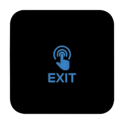 Buton de iesire Touch, plastic negru, montaj aparent, 12-24 Vcc, NO-NC-COM, LED, 86 x 86 mm CSB-86T-P2