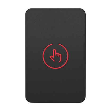 Buton de iesire Touch, plastic negru, montaj aparent, 12-24 Vcc, NO-NC-COM, LED, 86 x 55 mm CSB-86-P2