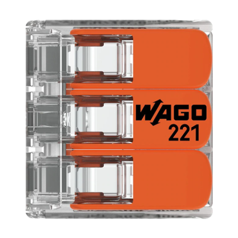 Conector derivatie 3 fire, max. 4 mmÂ² (50 buc.) - WAGO 221-413 - imagine 3