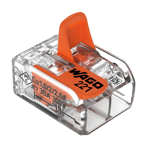 Conector derivatie 2 fire, max. 6 mmÂ² (50 buc.) - WAGO 221-612