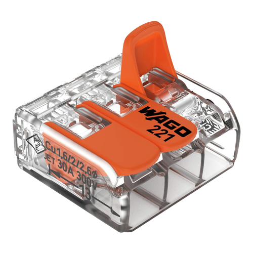 Conector derivatie 3 fire, max. 6 mmÂ² (30 buc.) - WAGO 221-613