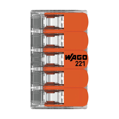 Conector derivatie 5 fire, max. 6 mmÂ² (15 buc.) - WAGO 221-615 - imagine 3