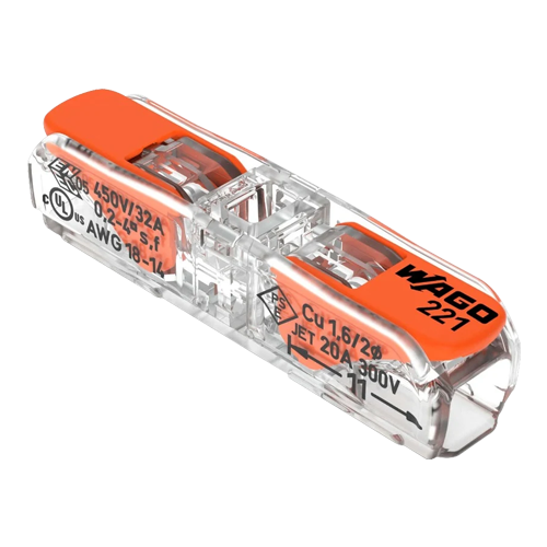 Conector derivatie in linie, 2 fire, max. 4 mmÂ² (60 buc.) - WAGO 221-2411