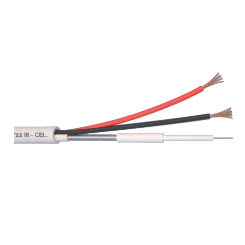 Cablu Microcoaxial + alimentare 2x0.5, Cupru 100%, 100m MCX75-2x0.5