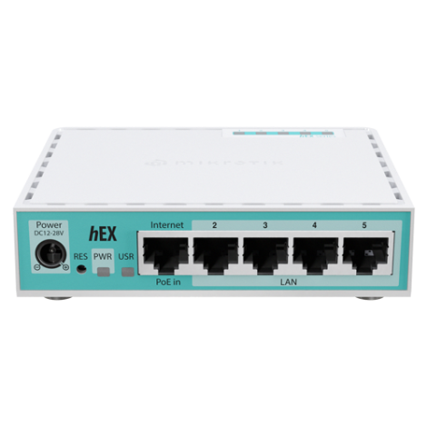 Router hEX, 5 porturi Gigabit, USB, PoE IN - MikroTik E50UG - imagine 2