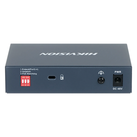 Switch 4 porturi PoE Gigabit, 1 port Hi-PoE, 1 port uplink 1G - HIKVISION DS-3E0505HP-E - imagine 3