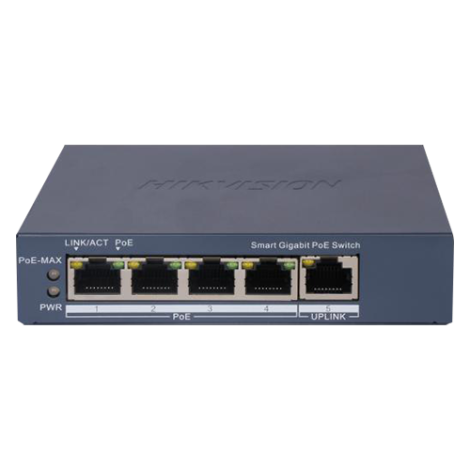 Switch 4 porturi Gigabit PoE, 1 port Uplink, Management - HIKVISION DS-3E1505P-EI