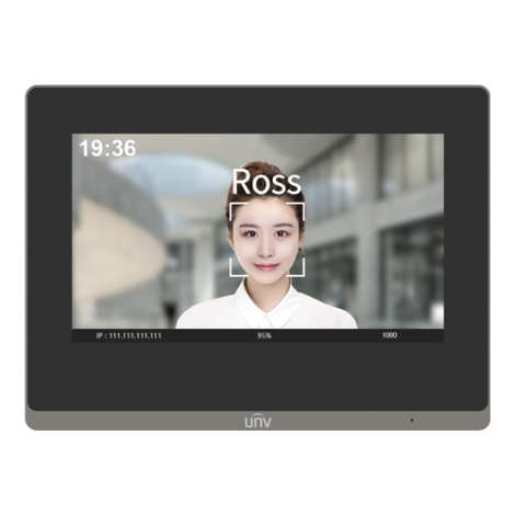 Monitor videointerfon TCP/IP, LCD TFT Touch Screeen 7 inch, PoE, WiFi - UNV OEI-372S-H-W