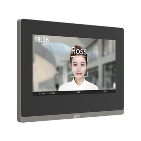 Monitor videointerfon TCP/IP, LCD TFT Touch Screeen 7 inch, PoE, WiFi - UNV OEI-372S-H-W - imagine 2