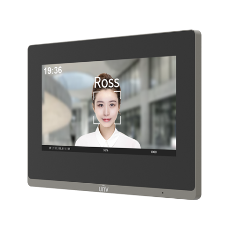 Monitor videointerfon TCP/IP, LCD TFT Touch Screeen 7 inch, PoE, WiFi - UNV OEI-372S-H-W - imagine 3