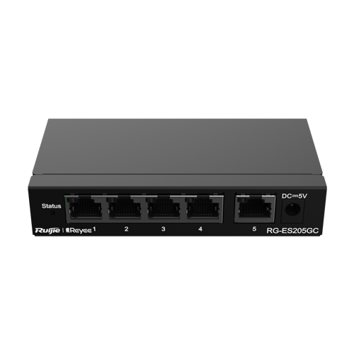 Switch 5 porturi RJ45 Gigabit, L2 Cloud Management - Ruijie RG-ES205GC