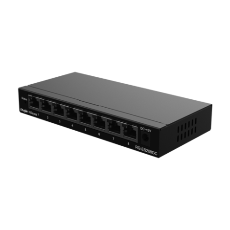 Switch 8 porturi RJ45 Gigabit, L2 Cloud Management - Ruijie RG-ES208GC - imagine 3