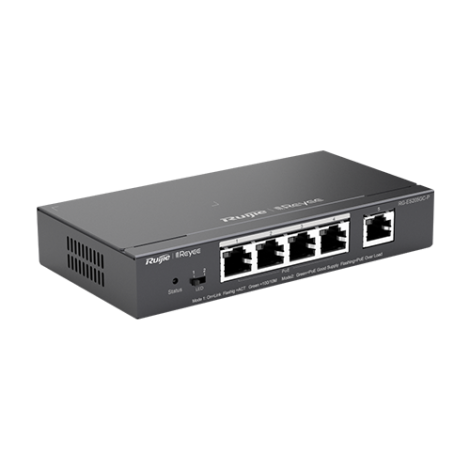 Switch 4 porturi PoE+ RJ45 Gigabit, 1 port uplink RJ45 Gigabit, L2 Cloud Management - Ruijie RG-ES205GC-P - imagine 2
