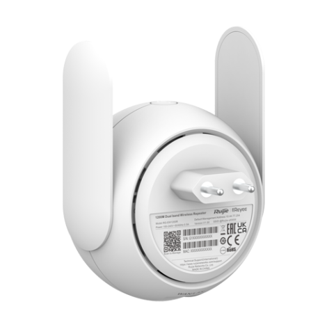 Wireless Extender Wi-Fi 5, Dual Band, AC1200, 1 x RJ45 10/100 Mbps, Cloud Management - Ruijie RG-EW1200R - imagine 4