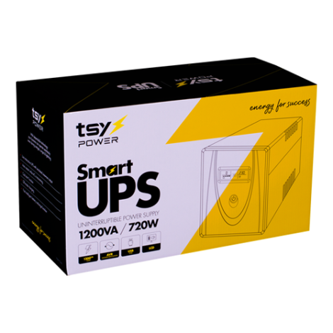 UPS TSY Power, 1200VA/720W, LCD, AVR-repornire automata, Management, 4 x Schuko, 2 x RJ45, 1 X USB type B TSY-MP-1K2-LCD - imagine 3