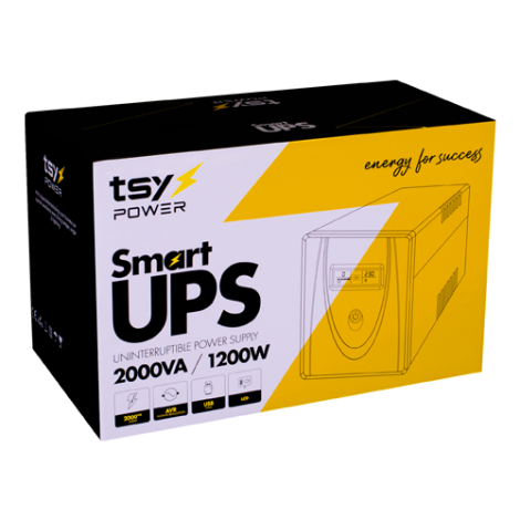 UPS TSY Power, 2000VA/1200W, LCD, AVR-repornire automata, Management, 4 x Schuko, 2 x RJ45, 1 X USB type B TSY-MP-2K0-LCD - imagine 3