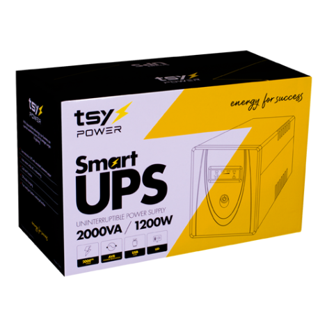 UPS TSY Power, 2000VA/1200W, LED, AVR-repornire automata, Management, 4 x Schuko, 2 x RJ45, 1 X USB type B TSY-MP-2K0-LED - imagine 3