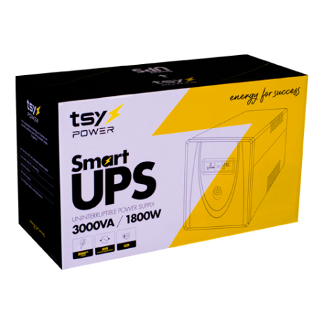 UPS TSY Power, 3000VA/1800W, LCD, AVR-repornire automata, 4 x Schuko TSY-MP-3K0-LCD - imagine 3