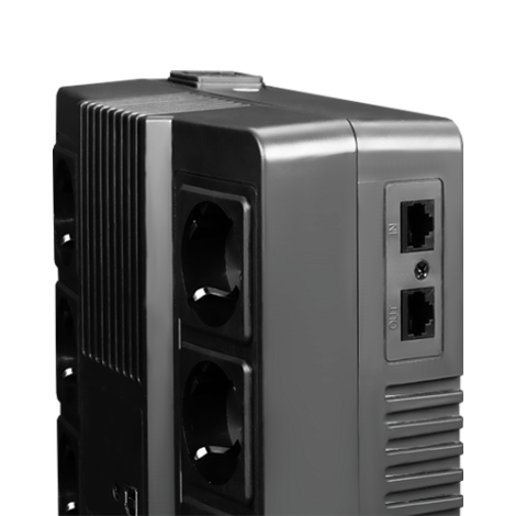 UPS TSY Power, 600VA/360W, LCD, AVR-repornire automata, Management, 6 x Schuko, 2 x RJ45, 1 X USB type B TSY-D-0K6-LCD - imagine 3