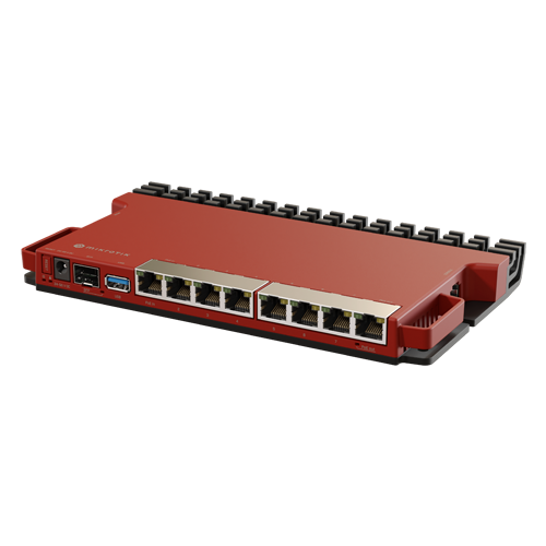 Router 8 porturi Gigabit, 1 port PoE IN, 1 port PoE Out, SFP 2.5G, NAND, USB, 1U - MikroTik L009UiGS-RM