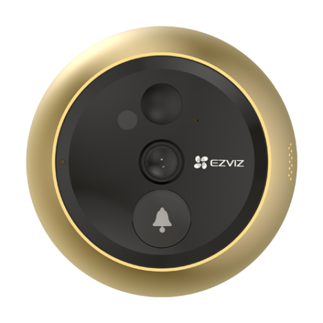 Vizor electronic smart, Wi-Fi, FullHD, monitor 4.3 inch, sonerie, acumulator 4600mAh, Auriu - EZVIZ CS-DP2C-Golden - imagine 4