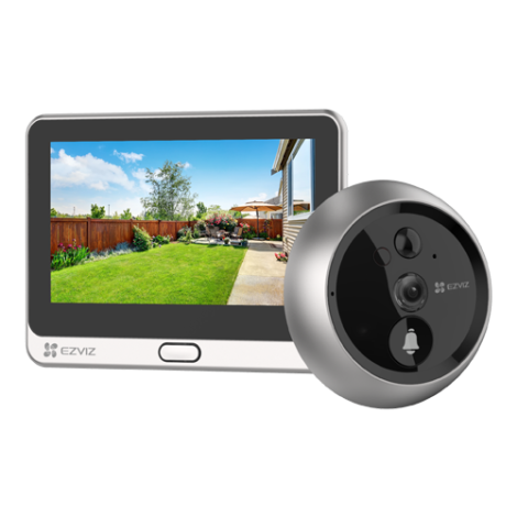 Vizor electronic smart, Wi-Fi, FullHD, monitor 4.3 inch, sonerie, acumulator 4600mAh, PIR - EZVIZ CS-DP2C-Silver