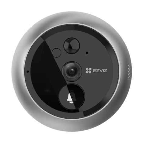 Vizor electronic smart, Wi-Fi, FullHD, monitor 4.3 inch, sonerie, acumulator 4600mAh, PIR - EZVIZ CS-DP2C-Silver - imagine 4
