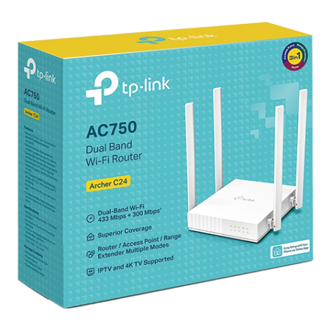 Router Wireless TP-Link Archer C24, AC750, Dual Band ArcherC24 - imagine 4