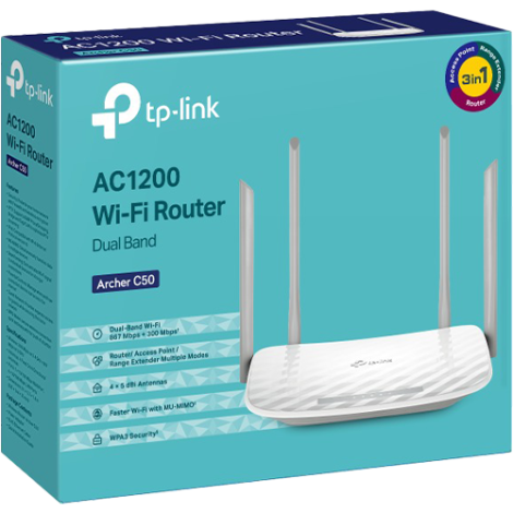 Router Wireless TP-Link Archer C50 AC1200 Dual Band Beamforming ArcherC50 - imagine 4