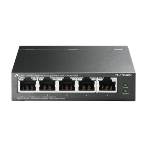 Switch 4 porturi PoE Gigabit, 1 port RJ45 Gigabit, Unmanaged - TP-Link TL-SG1005P