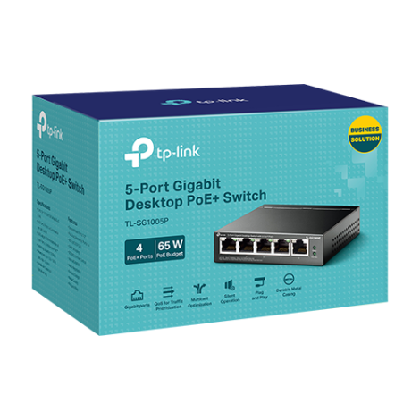 Switch 4 porturi PoE Gigabit, 1 port RJ45 Gigabit, Unmanaged - TP-Link TL-SG1005P - imagine 3