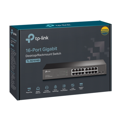 Switch 16 porturi RJ45 Gigabit, Unmanaged, 1U - TP-Link TL-SG1016D - imagine 2
