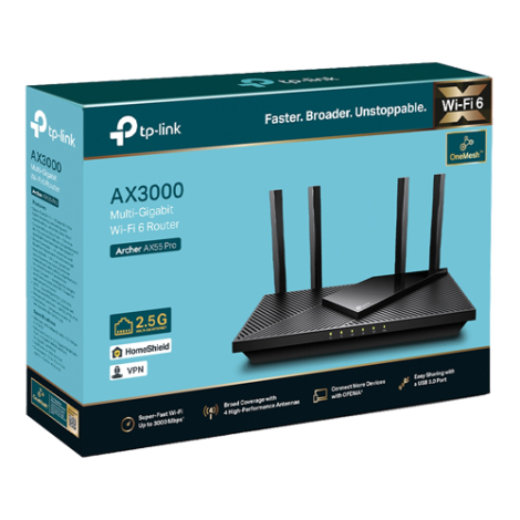 Router Wireless TP-Link Archer AX55 Pro AX3000 Dual-Band Wi-Fi 6 OFMA Beamforming HomeShield  ArcherAX55Pro - imagine 4