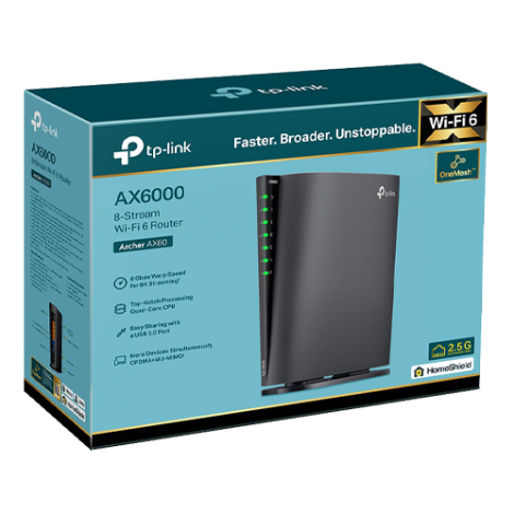 Router Wireless TP-Link Archer AX80 AX6000 Dual-Band Wi-Fi 6 Port 2.5G ArcherAX80 - imagine 4
