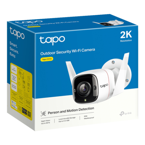 Camera IP Wi-Fi, Rezolutie 2K, Audio bidirectional, Alarma, IR 30M - TP-Link Tapo TapoC310 - imagine 3