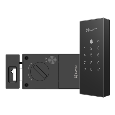 Yala inteligenta, Wi-Fi, sonerie incorporata, verificare status inchidere, alarma anti-furt - EZVIZ CS-DL03(WP)-Black