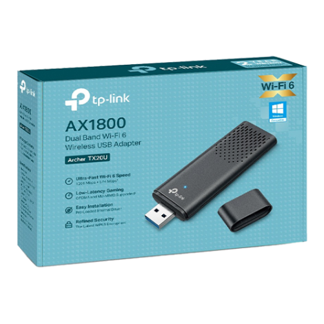 Adaptor USB wireless TP-LINK ARCHER TX20U WiFi 6 AX1800 cu 2 antene - TP-LINK ArcherTX20U - imagine 3